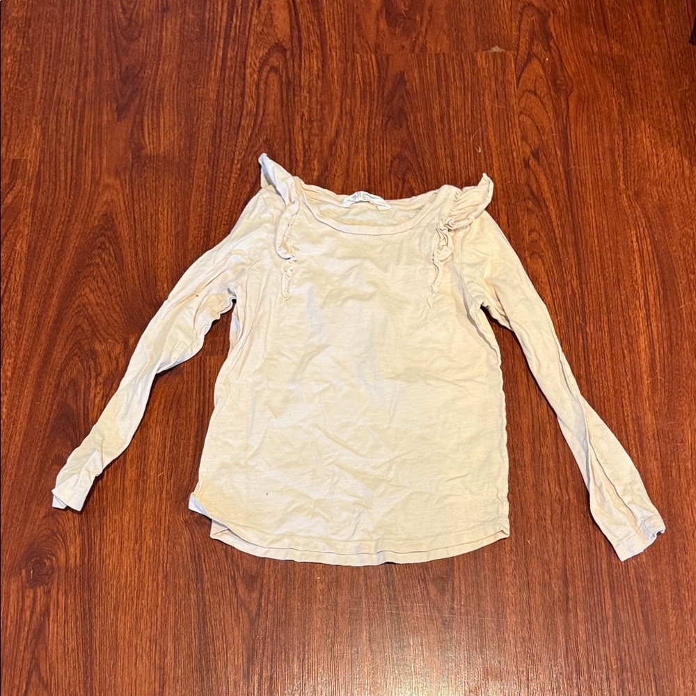 H&M Cream Long Sleeve Kids Tee